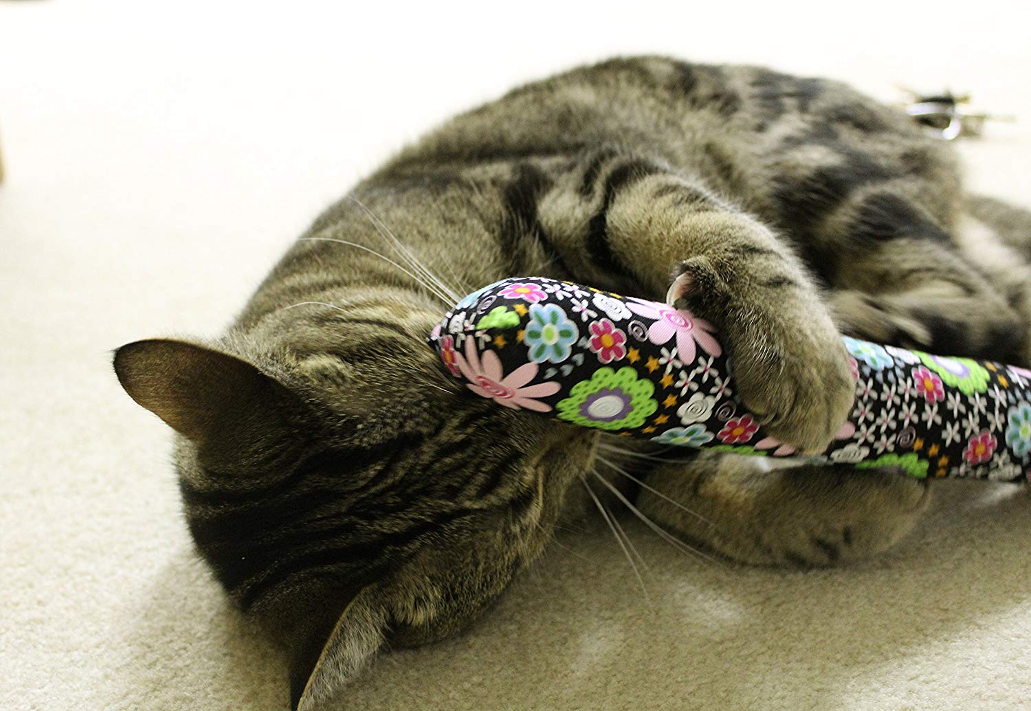 and lots and lots of cat nip! JUMBO Catnip kicker toy Stuffed with upcycled fabric scraps